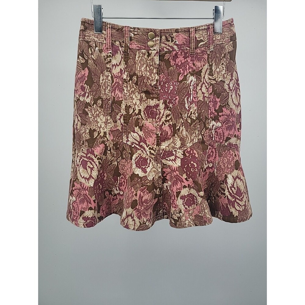 Loft Floral Tapestry Flounce Skirt Sz 4 Feminine Romantic Office Teacher Boho